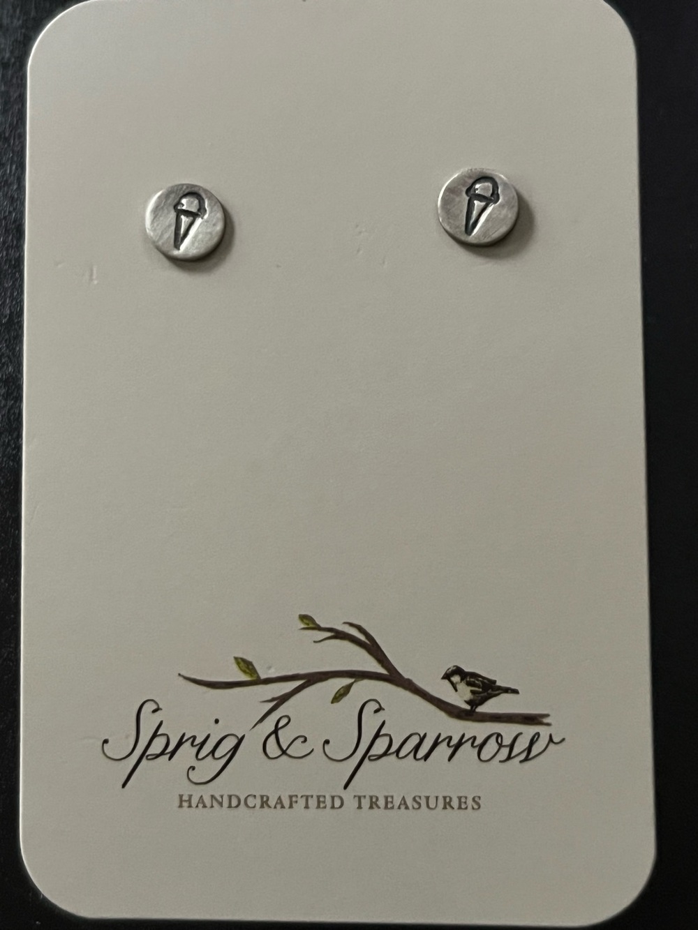 Sprig and Sparrow Sterling Silver Ice Cream Cone Stud Earrings
